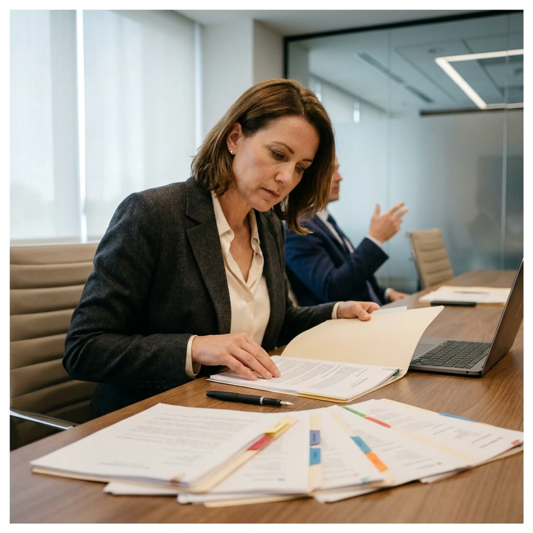 Financial risk and compliance recruiter reviewing candidate profiles