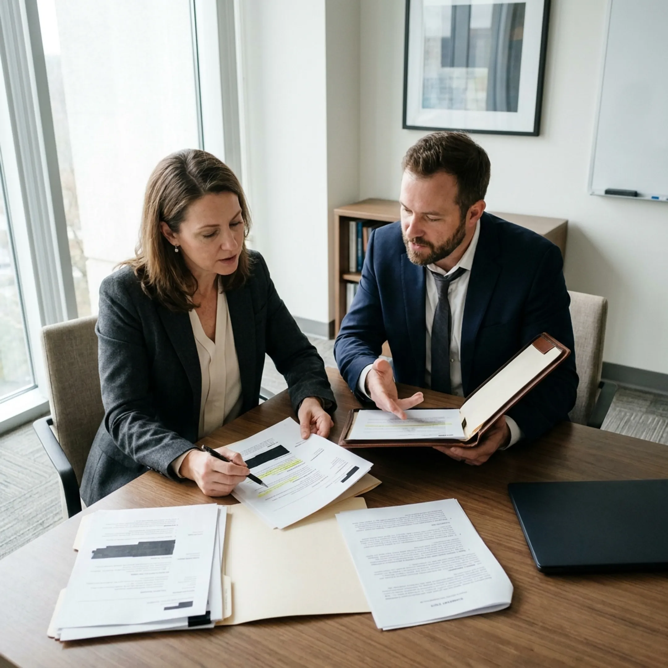 Recruitment team analyzing executive compliance candidates