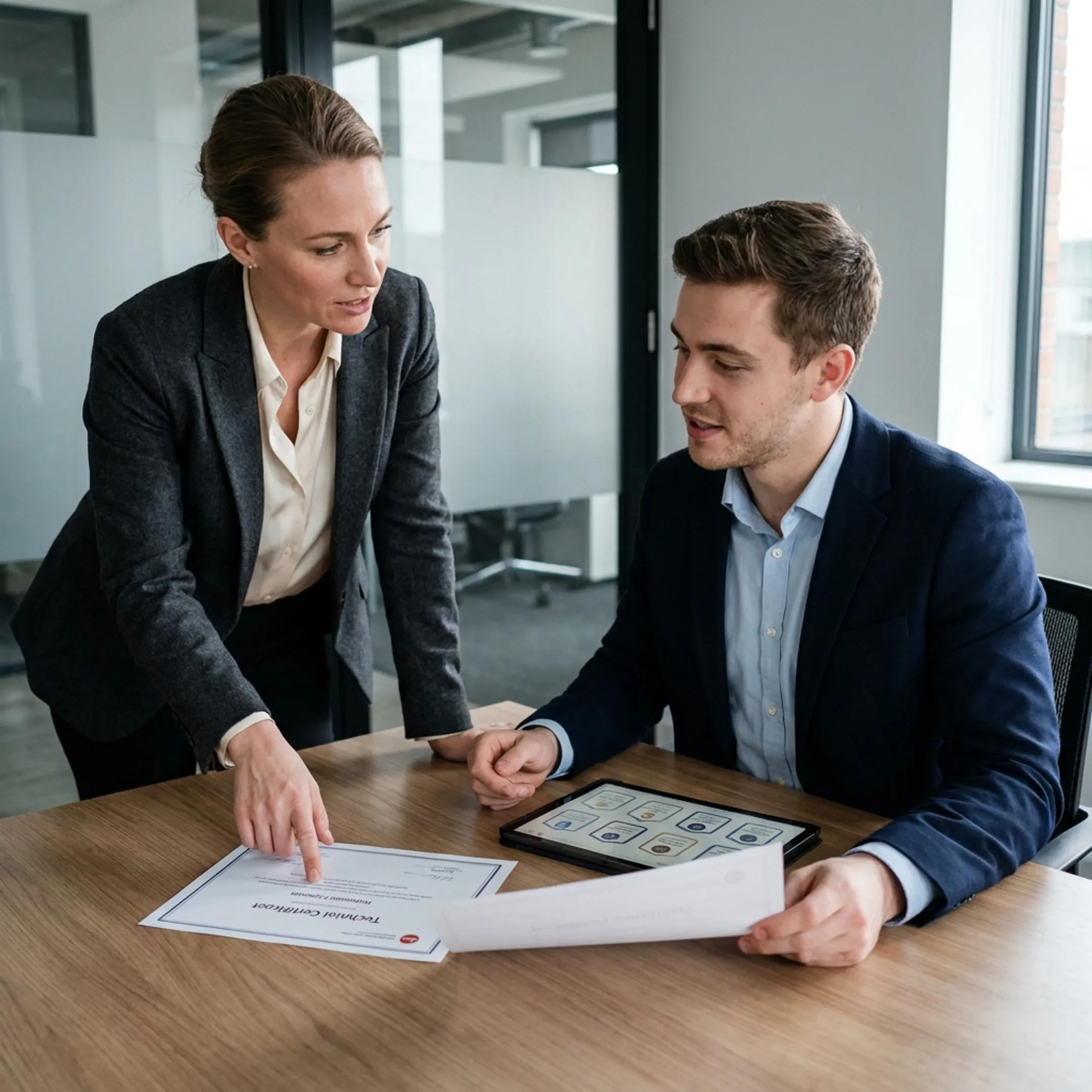 Technical recruiter conducting comprehensive screening interview with security specialist