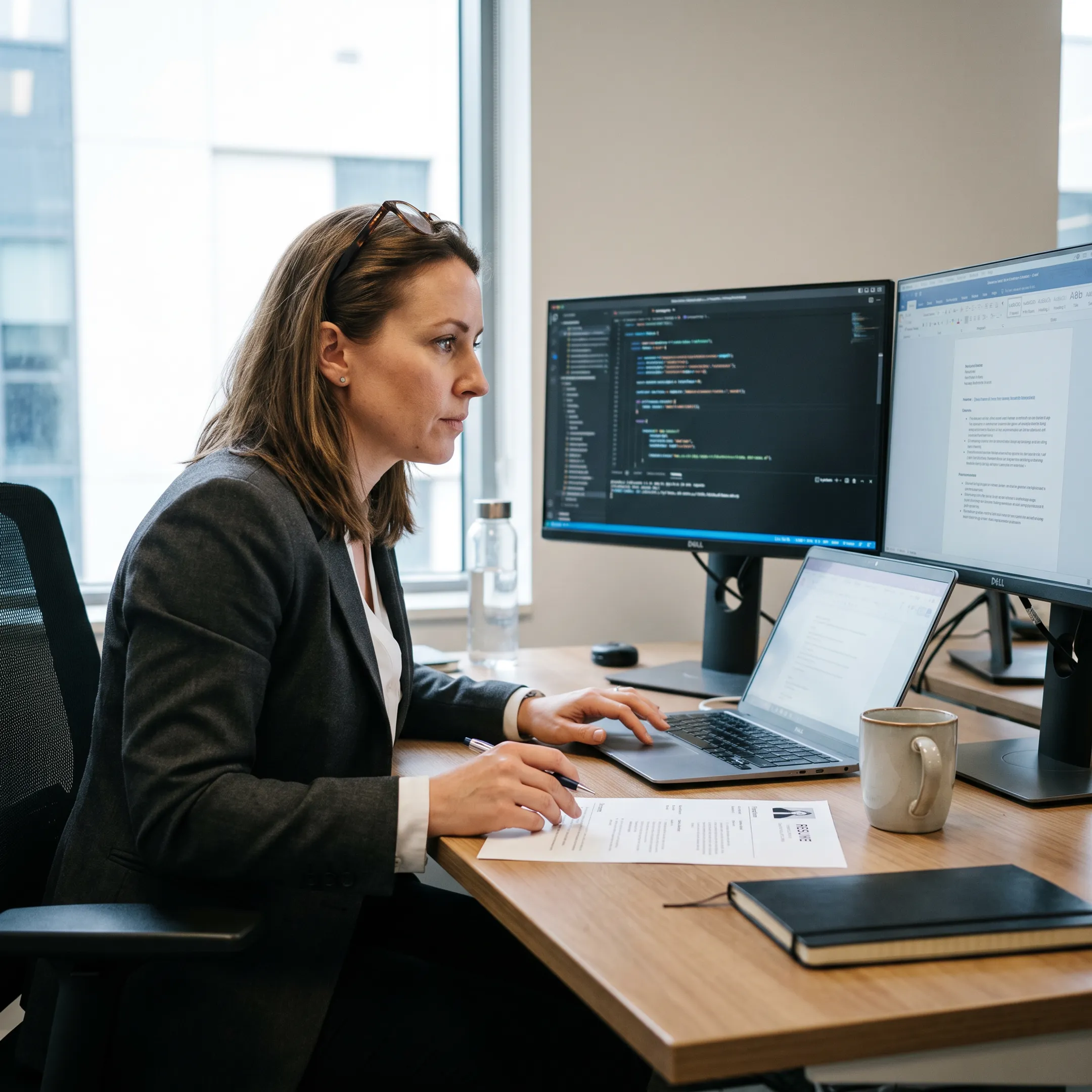 Recruiter evaluating technical artificial intelligence engineering candidates