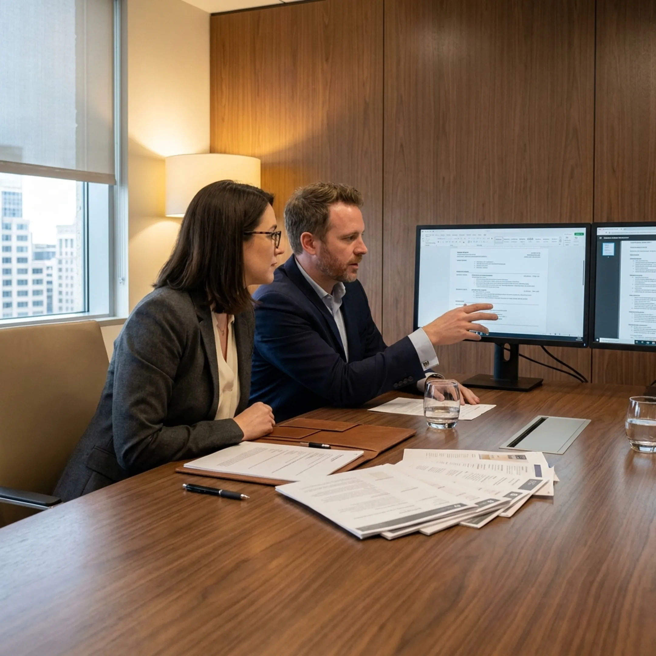 IT recruiters reviewing candidate resumes and code portfolios during screening