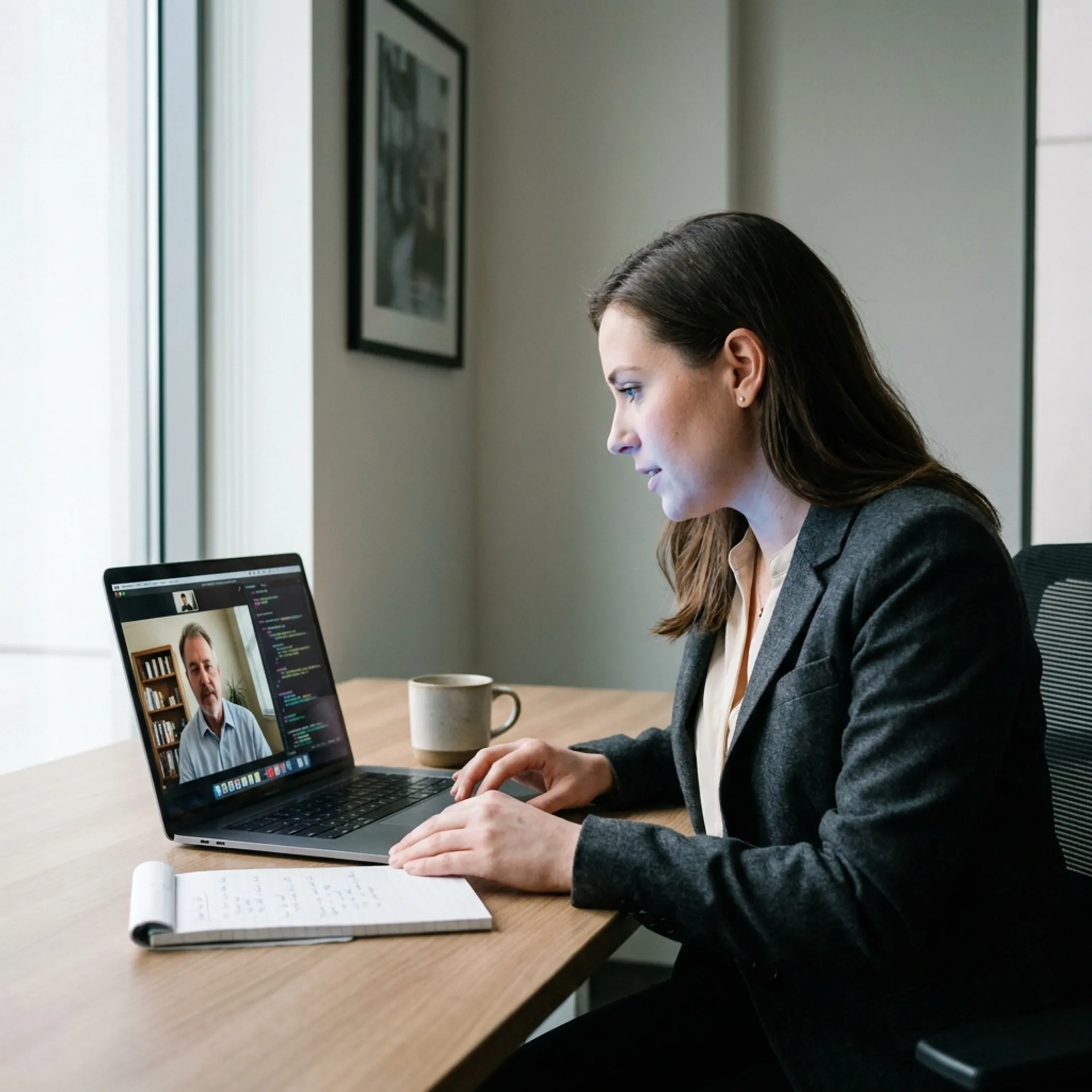 Technical recruiter conducting an interview assessment with a software developer candidate