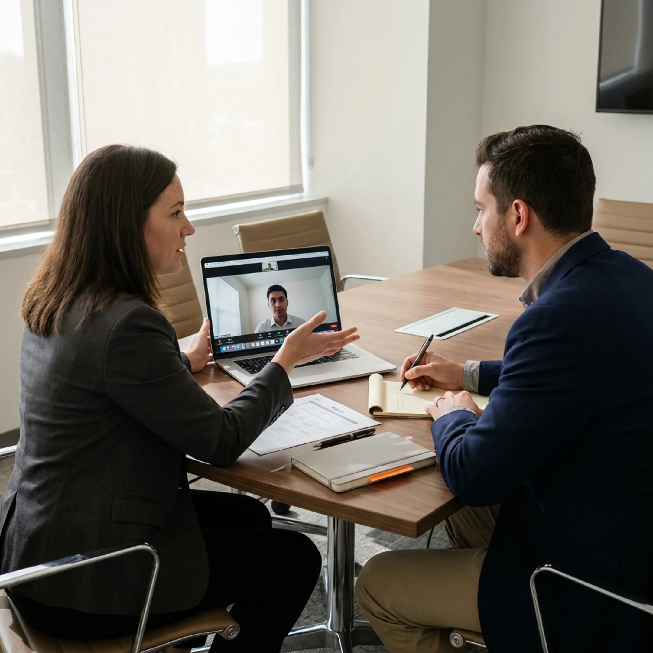 Recruitment team interviewing an IT engineering candidate for a Fort Worth firm