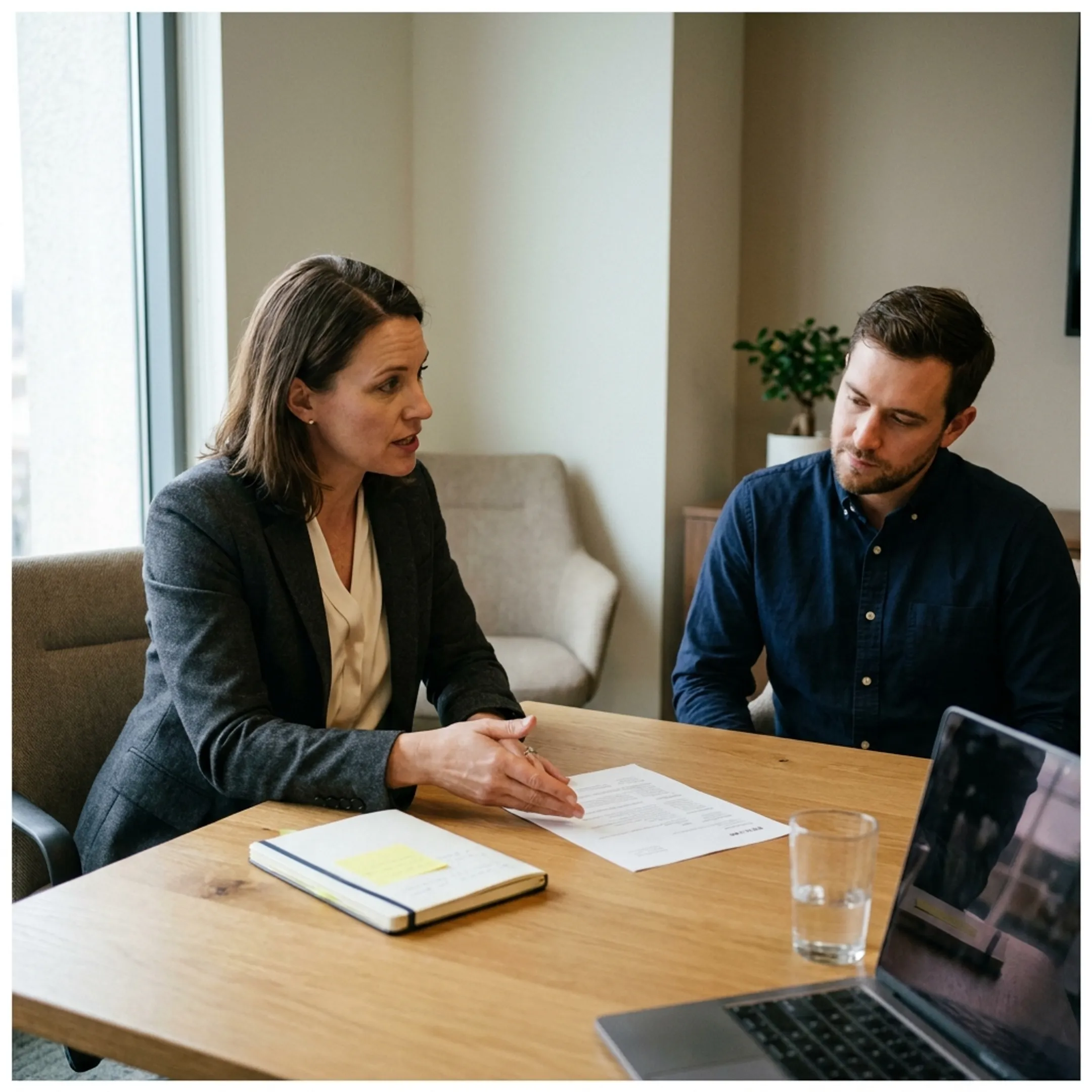 Recruiter conducting a structured technical interview and candidate evaluation