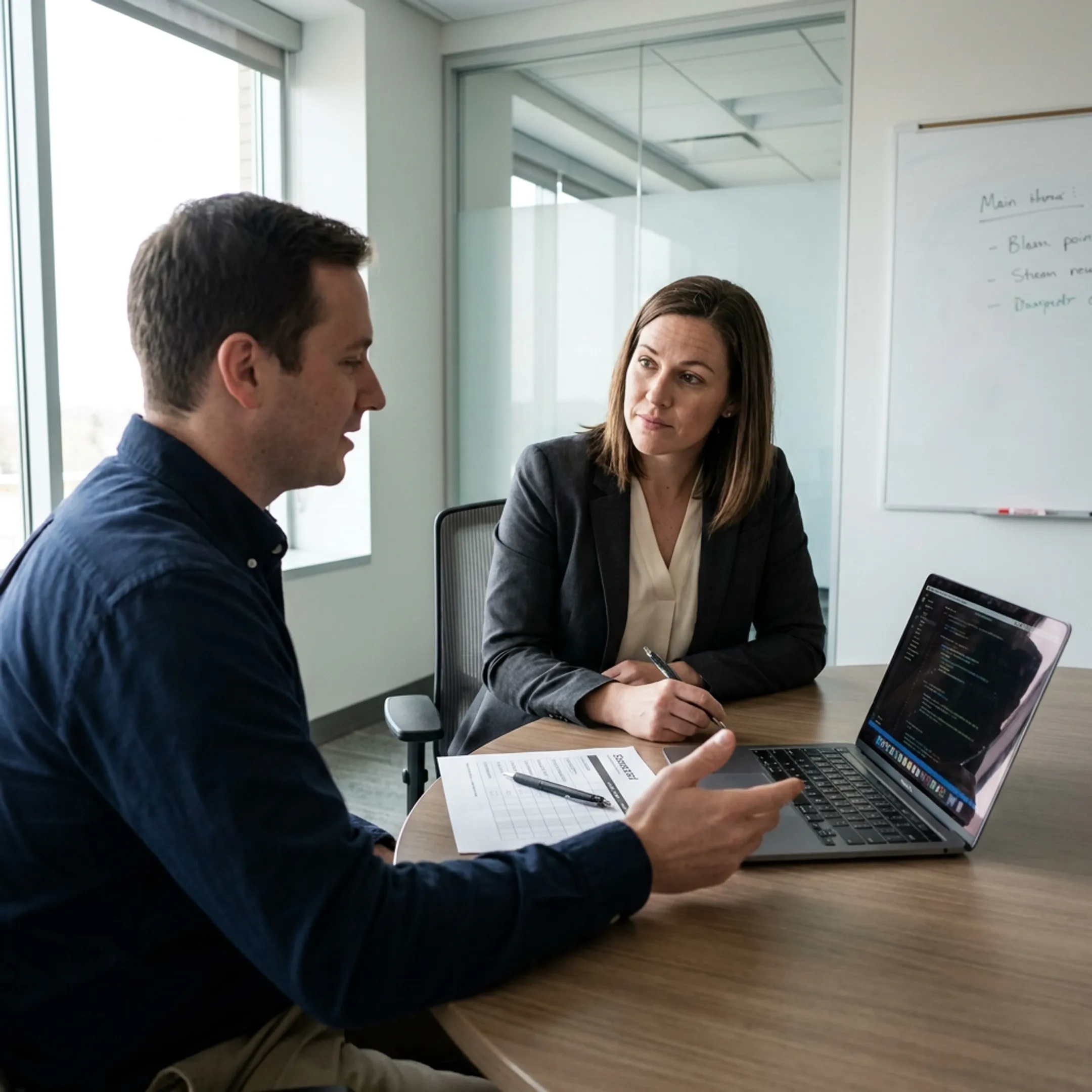 Recruitment team conducting structured technical evaluation for senior data engineering candidate.