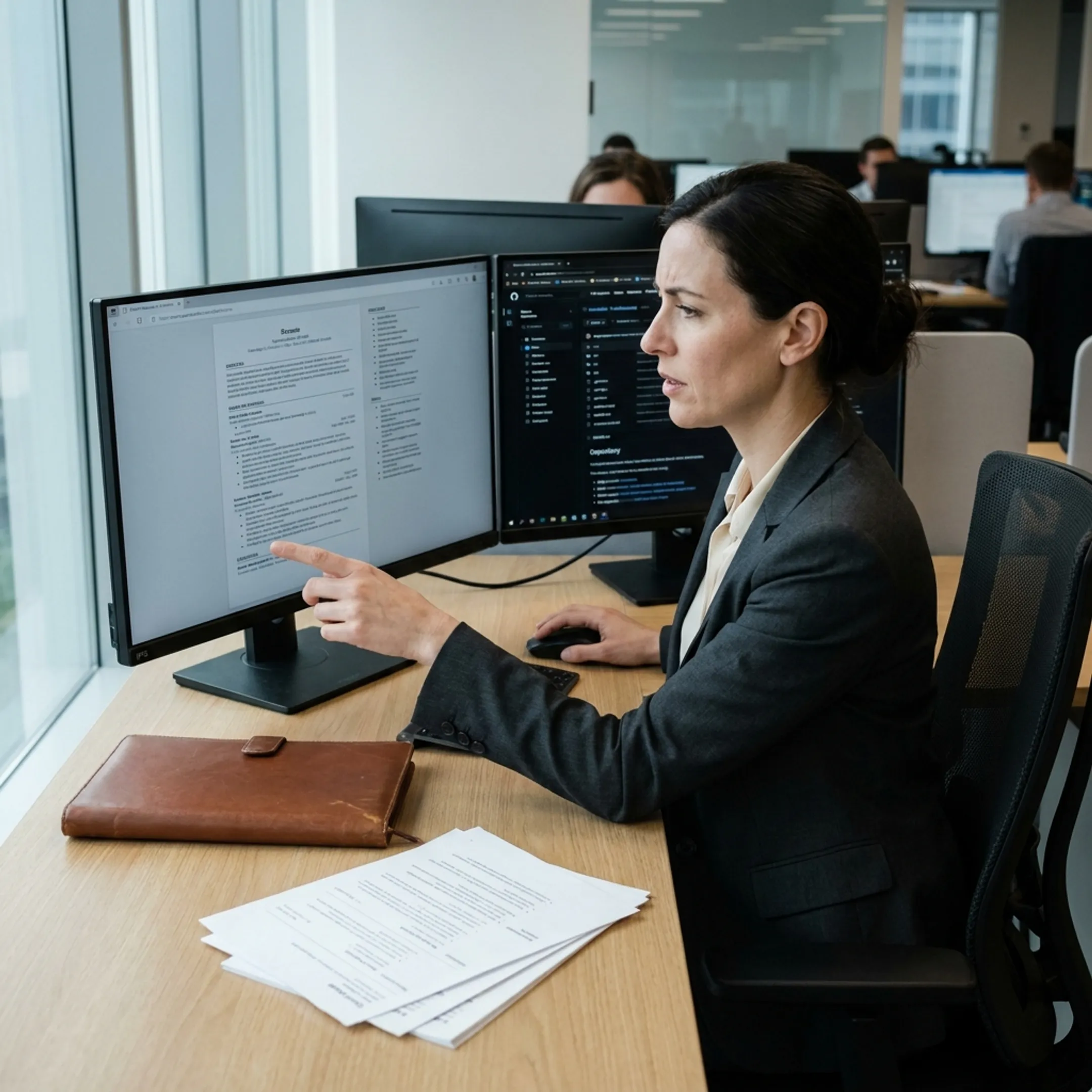 Technical recruiter analyzing candidate software development profiles