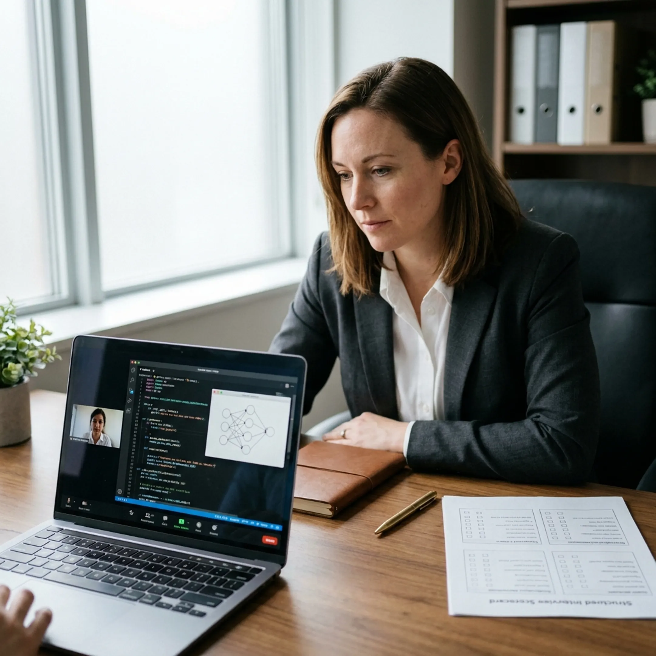 Recruitment consultant conducting technical screening interview for analytics candidate