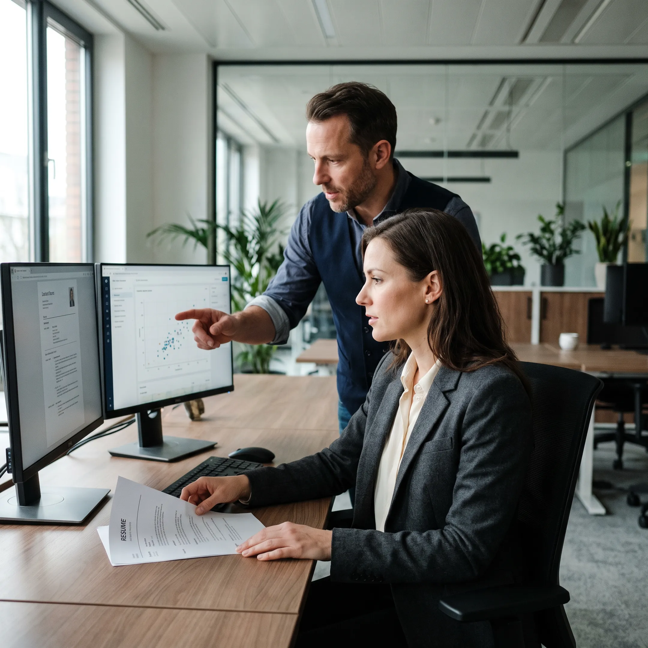 Data science and analytics recruitment team reviewing candidate profiles