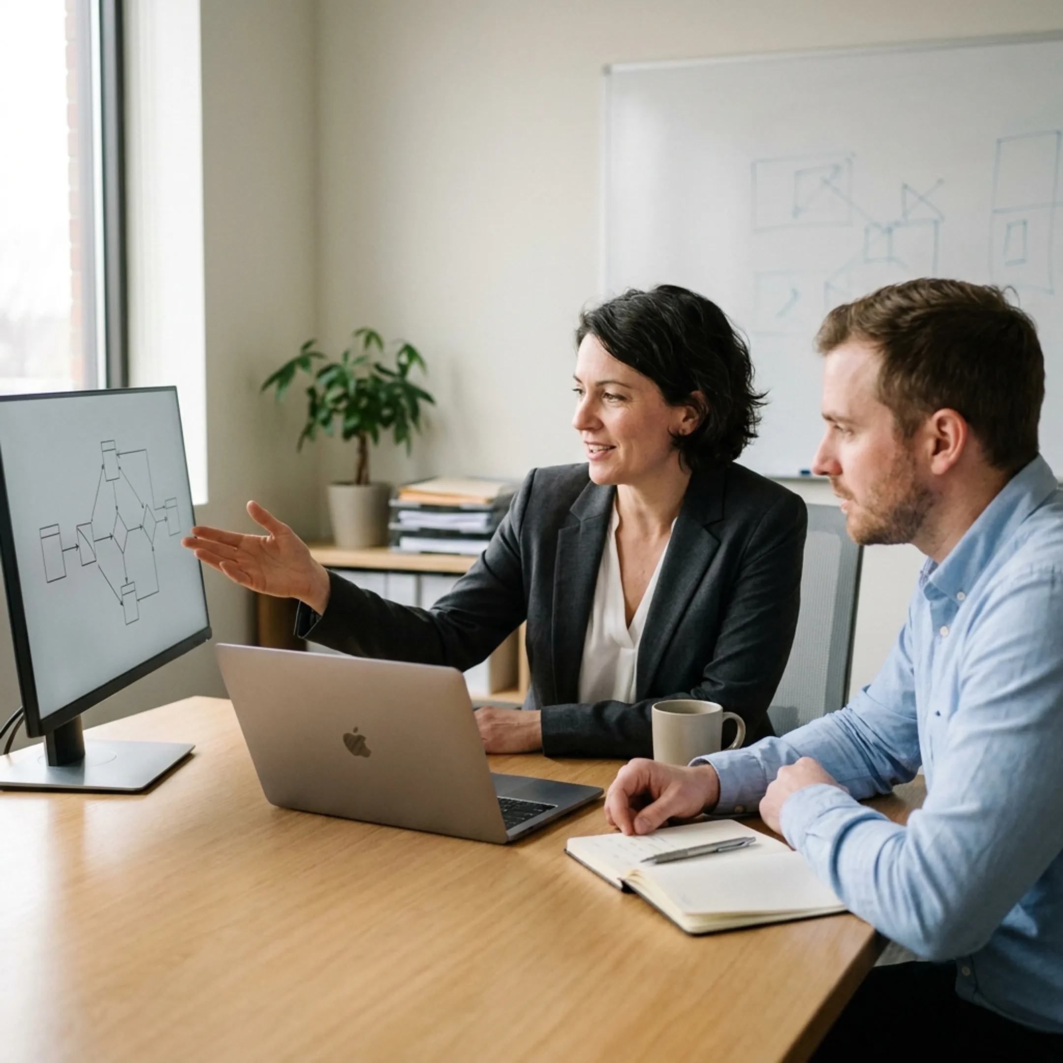 Hiring manager interviewing a senior software engineer candidate
