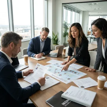 Recruiting team reviewing leadership candidate shortlist