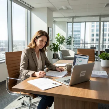 HR director reviewing recruitment profiles