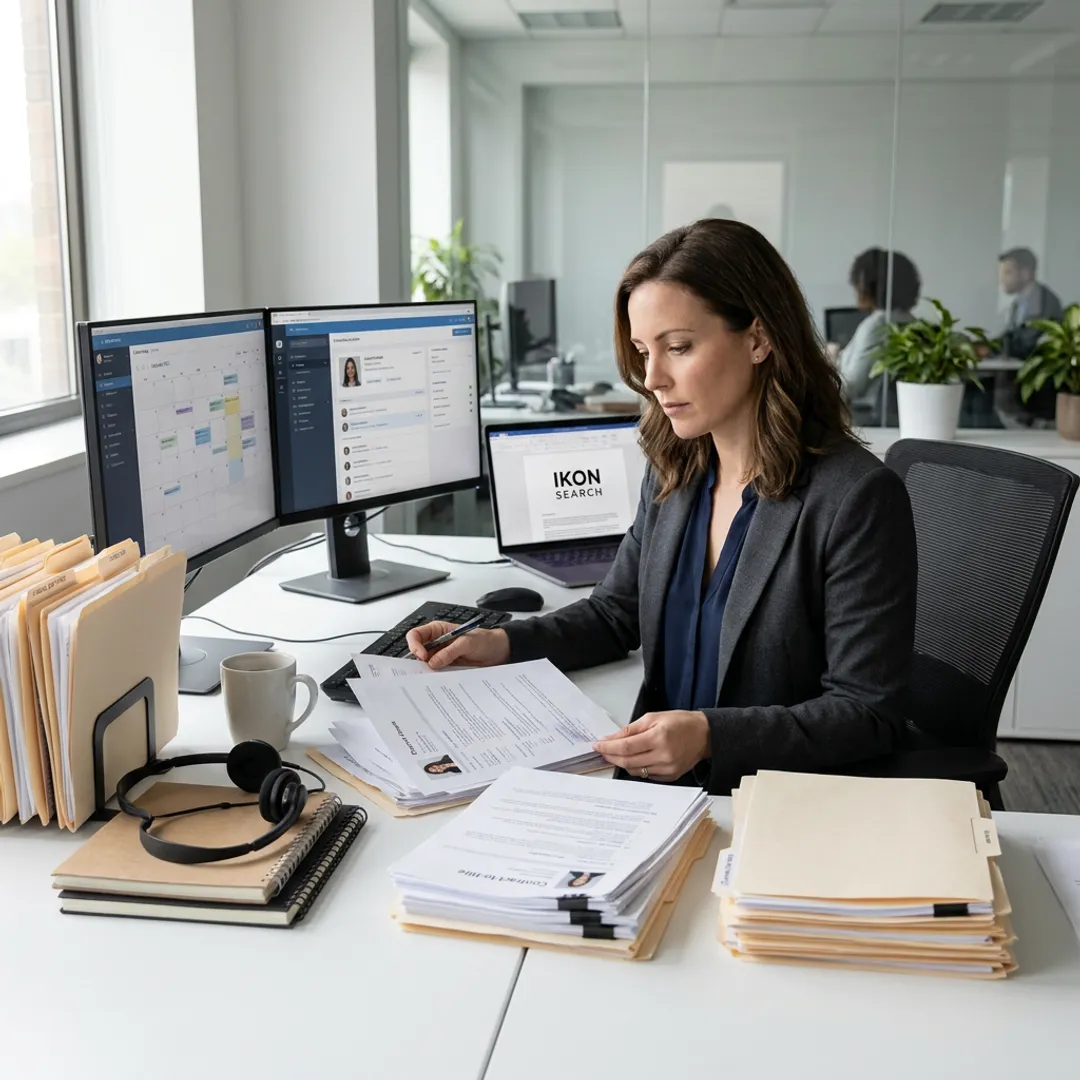 Recruiter coordinating a contract-to-hire staffing process