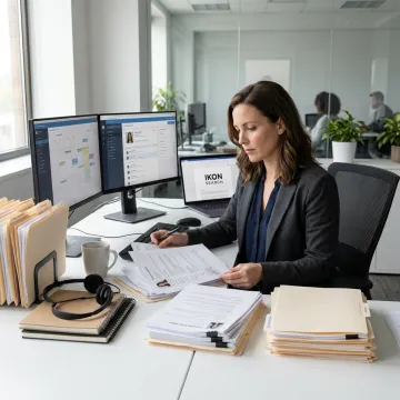 Recruiter coordinating a contract-to-hire staffing process