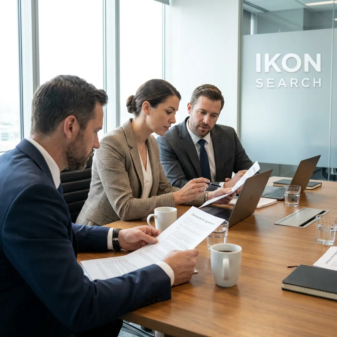 Staffing consultant reviewing contract-to-hire templates