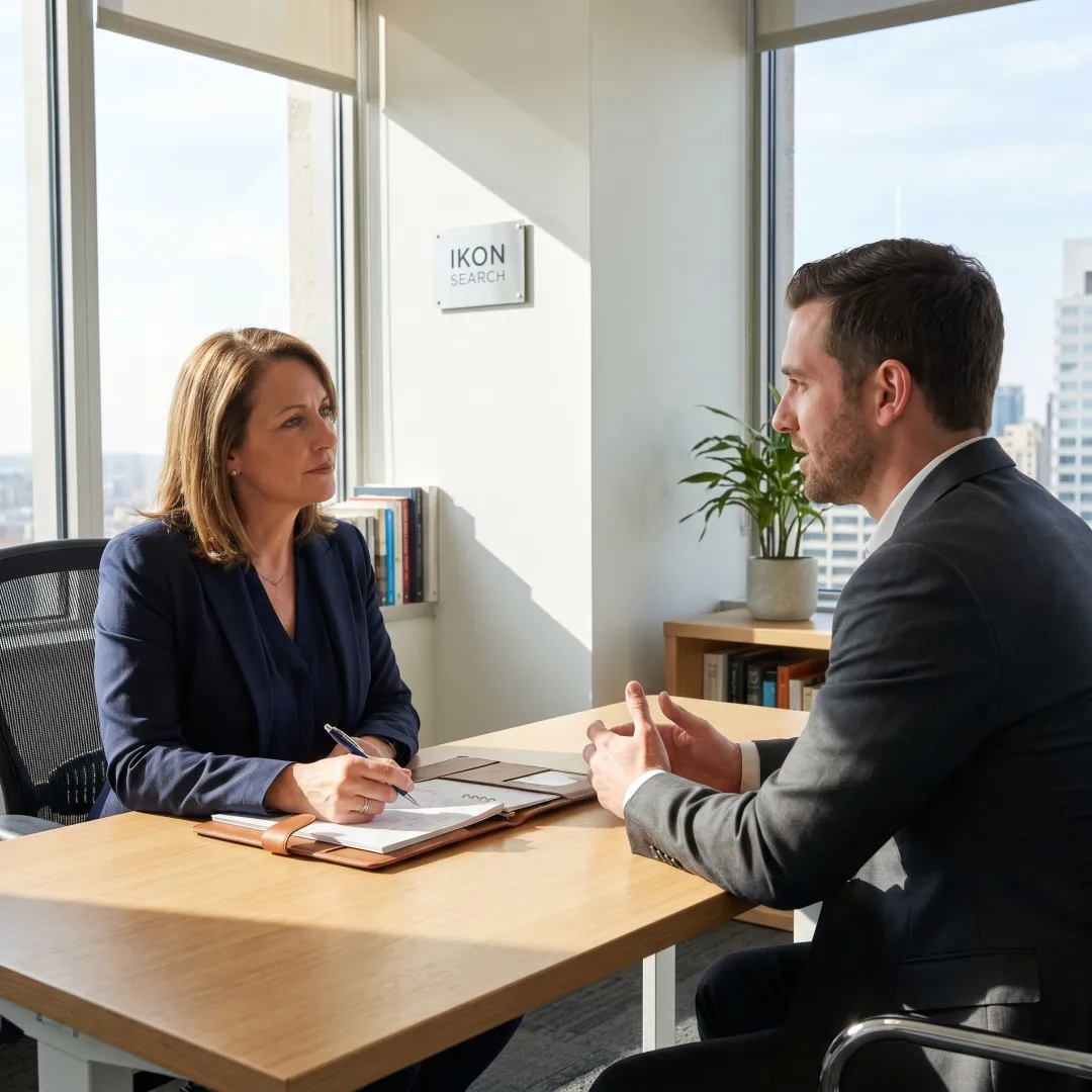 HR recruiter interviewing a professional candidate