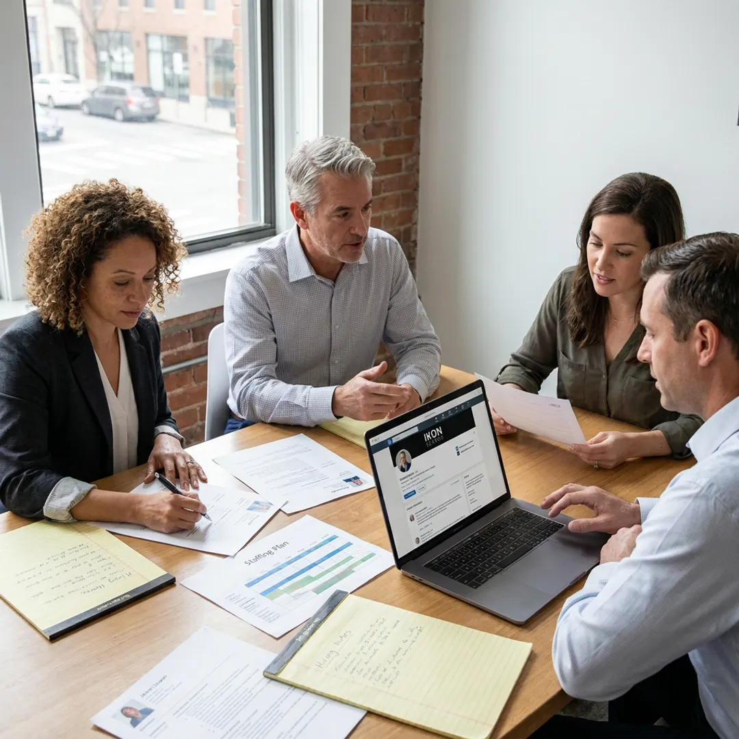Recruitment team reviewing candidate profiles