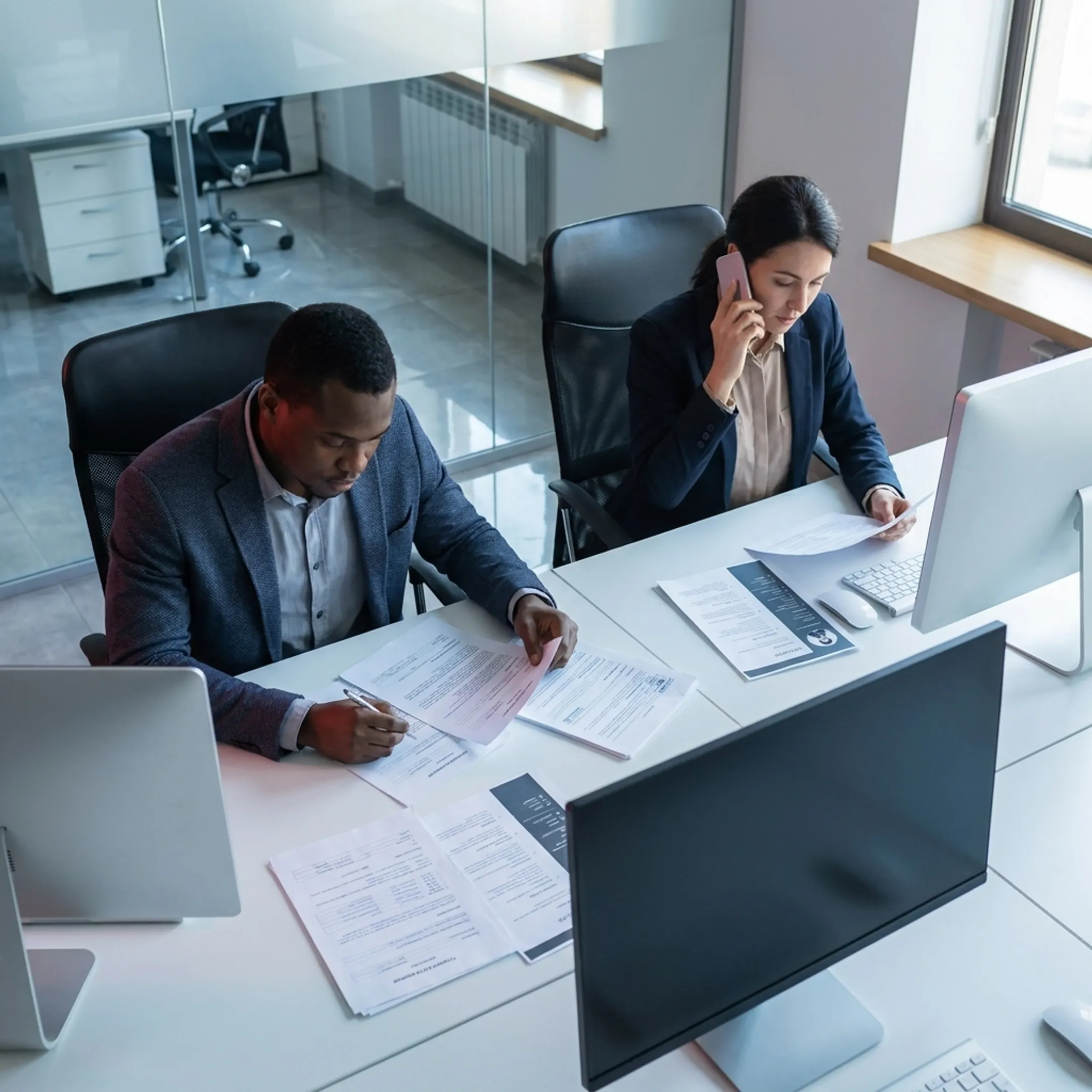 Technical recruiting team conducting candidate screening interview