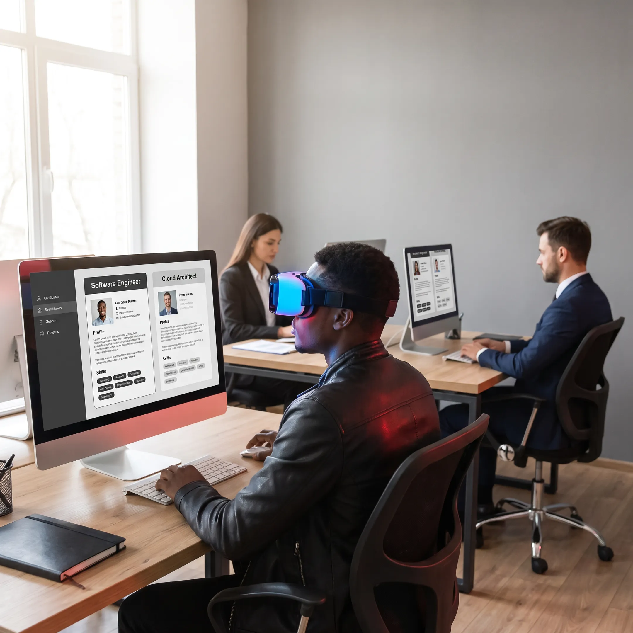 Tech recruitment specialists evaluating global software engineering candidates