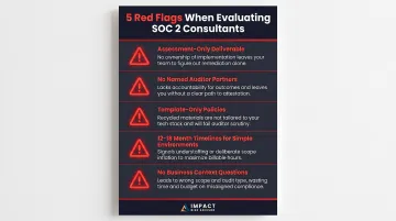 Five red flags to avoid when evaluating SOC 2 compliance consultants warning checklist