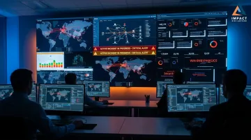 Cybersecurity incident response team analyzing breach data on multiple monitors