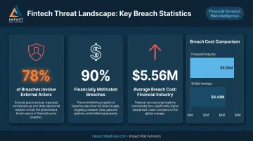 Fintech industry breach statistics comparing financial impact and threat actor motivations