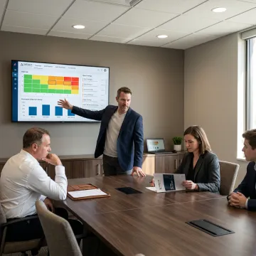 Virtual CISO leading a cybersecurity strategy meeting