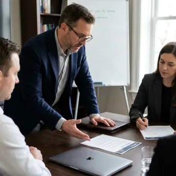 Cybersecurity advisor reviewing governance and compliance plans