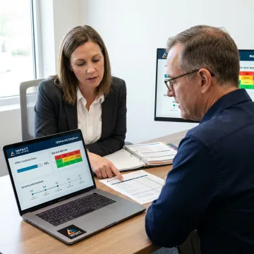 Healthcare cybersecurity team reviewing HIPAA security controls