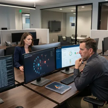 Cybersecurity team performing penetration testing for a financial services environment