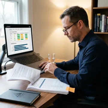 Security consultant reviewing SOC 2 compliance controls