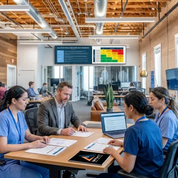 HIPAA compliance consultant reviewing healthcare security controls