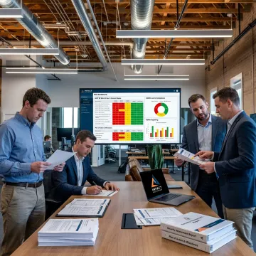 Government cybersecurity consulting team reviewing compliance controls