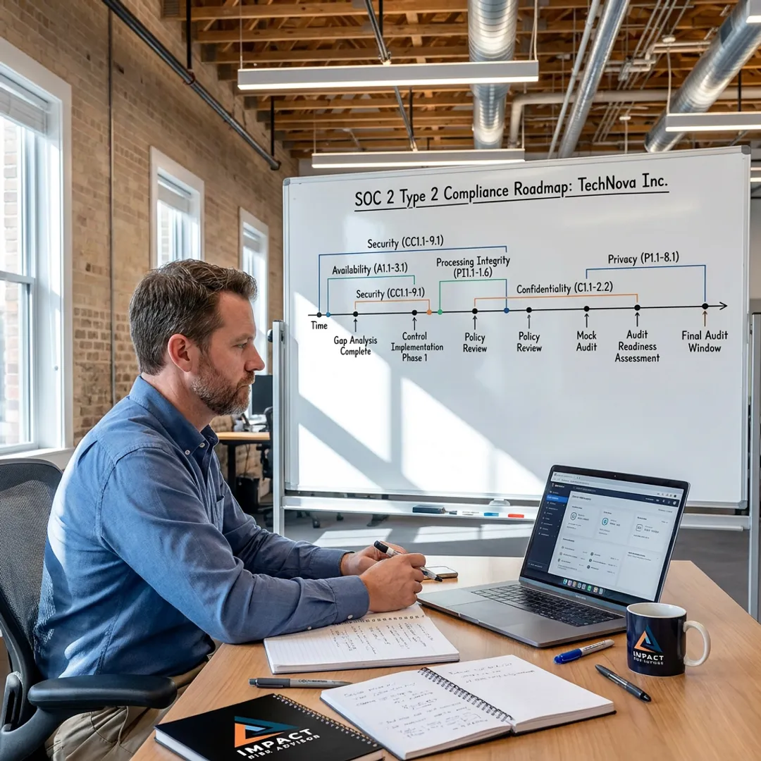 Consultant planning a SOC 2 compliance roadmap