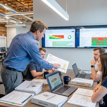 Security consultant reviewing SOC 2 controls for a fintech team