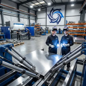 Integrated metal fabrication workflow showing forming, welding, and finishing in one facility