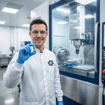 Precision CNC machining of a medical device component in a professional manufacturing facility