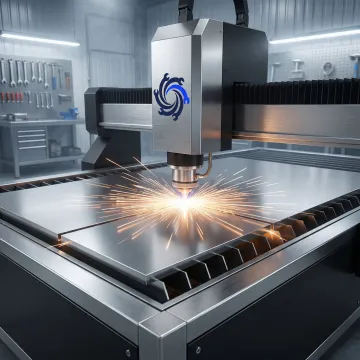 CNC metal cutting machine producing precision parts in a New York manufacturing facility