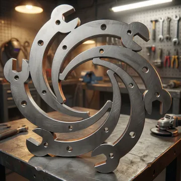 Laser cut heavy equipment steel bracket with clean edges and precise geometry