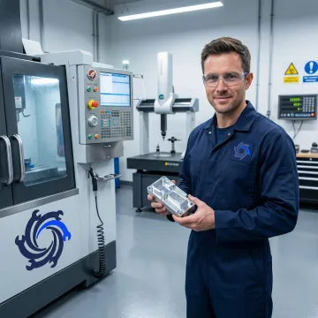 CNC milling process workflow showing machining, inspection, and finishing steps