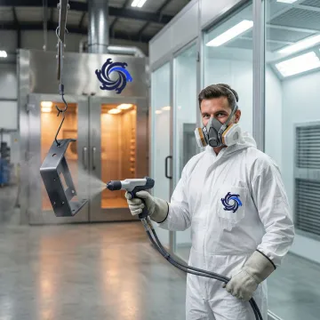 Professional powder coating service on industrial metal components in El Paso, TX