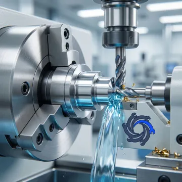 CNC Swiss lathe machining a high-precision small metal part