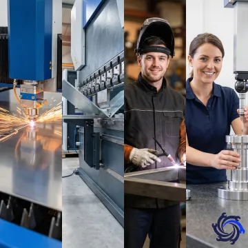 Step-by-step metal fabrication process from cutting to welding to inspection