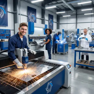 CNC laser welding process steps in a professional metal fabrication facility