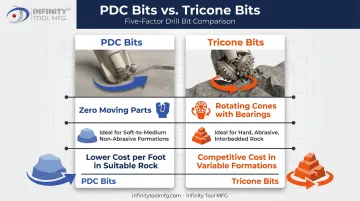 PDC bit versus tricone bit cutting action and ideal formation comparison