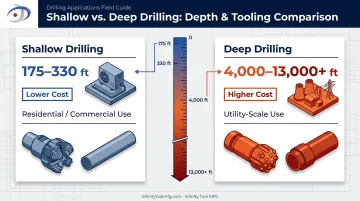 Shallow versus deep geothermal drilling depth and application comparison