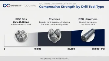 Bit selection chart by rock compressive strength PDC Tricone DTH