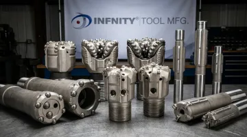 Infinity Tool MFG drill bit product line featuring PDC DTH and tricone bits