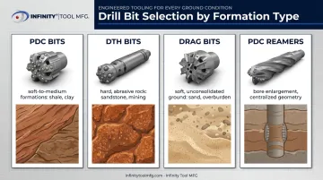Comparison of PDC DTH drag bits and reamers by ground condition