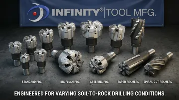 Infinity Tool MFG PDC drill bits and reamers product lineup