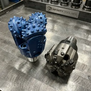 Custom drill bits on manufacturing bench